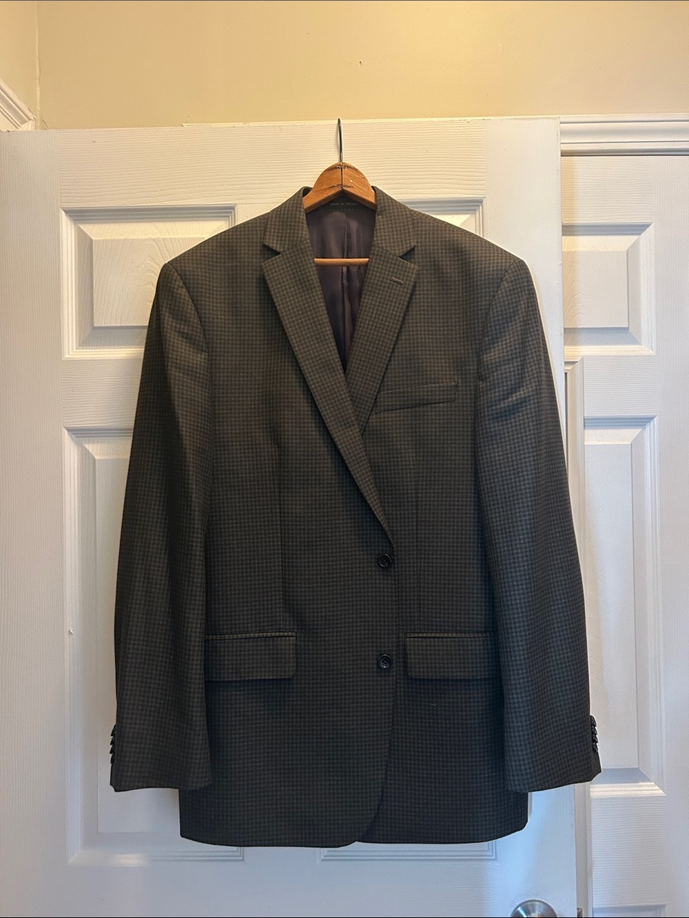 Michael Kors Charcoal Micro-Check Two-Button Blazer